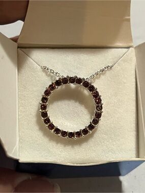 Vintage Avon Circle Purple Gem Necklace